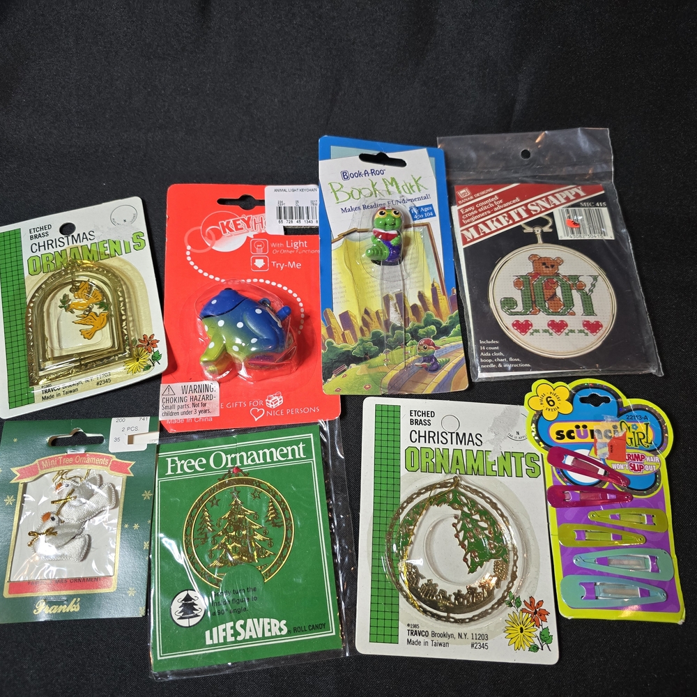 Assorted Christmas Ornaments and Keychains